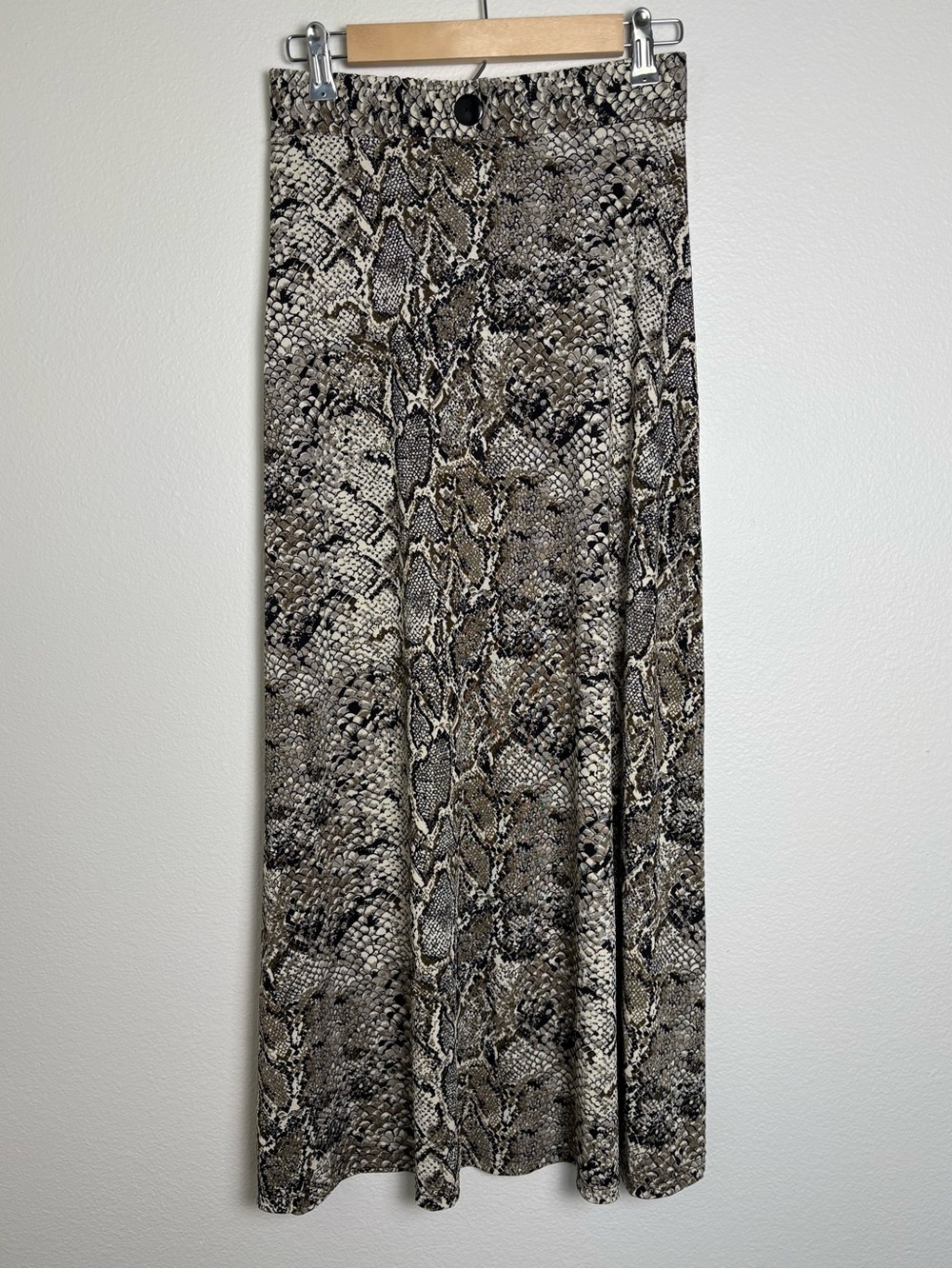 Frazier Lawrence Snake Print Maxi Skirt in Neutral Tones Size Medium USA Made